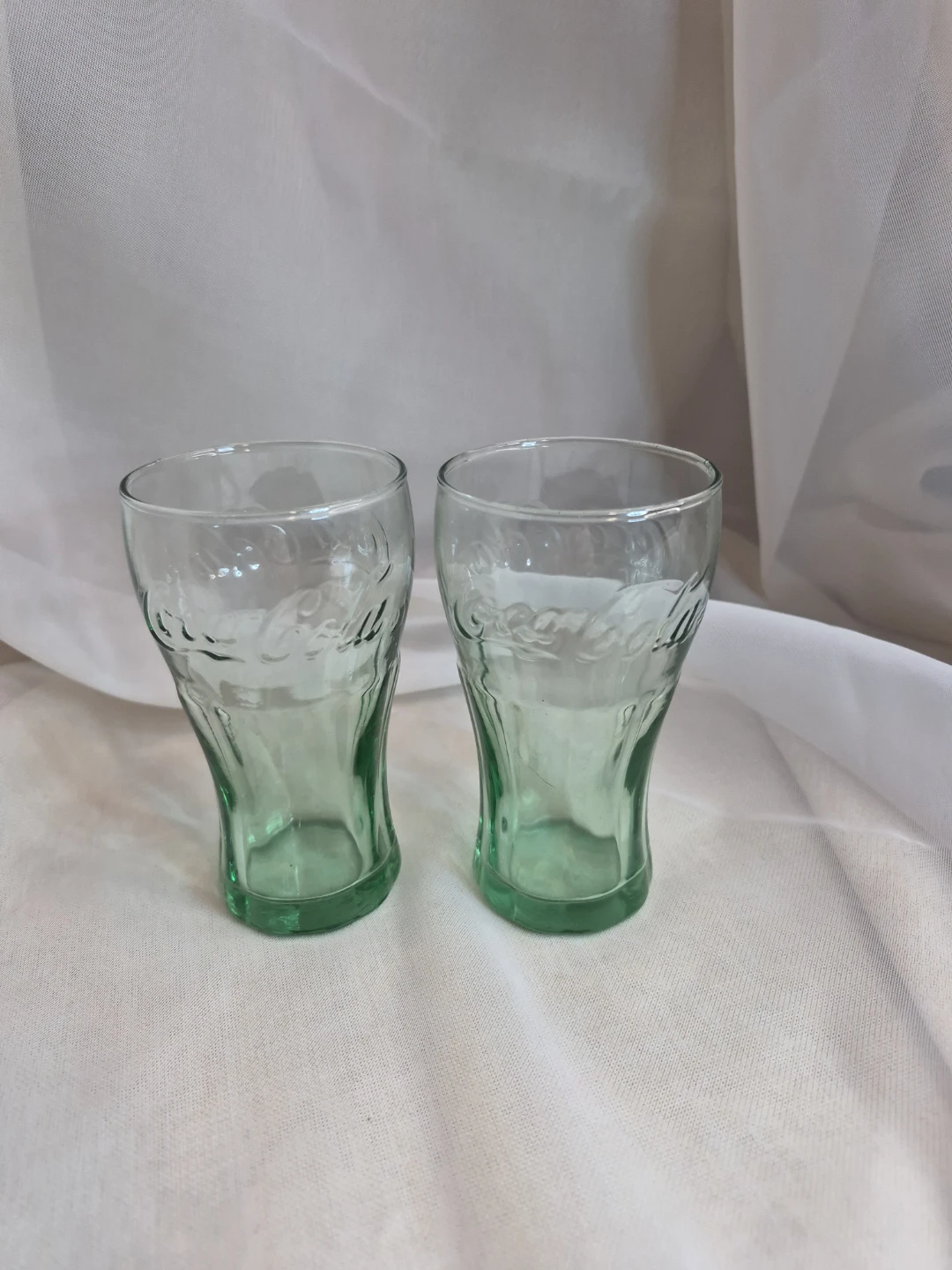 Pair of 4 1/2" x 2 1/2" Coca-Cola Glasses Coke Glasses - photo 2