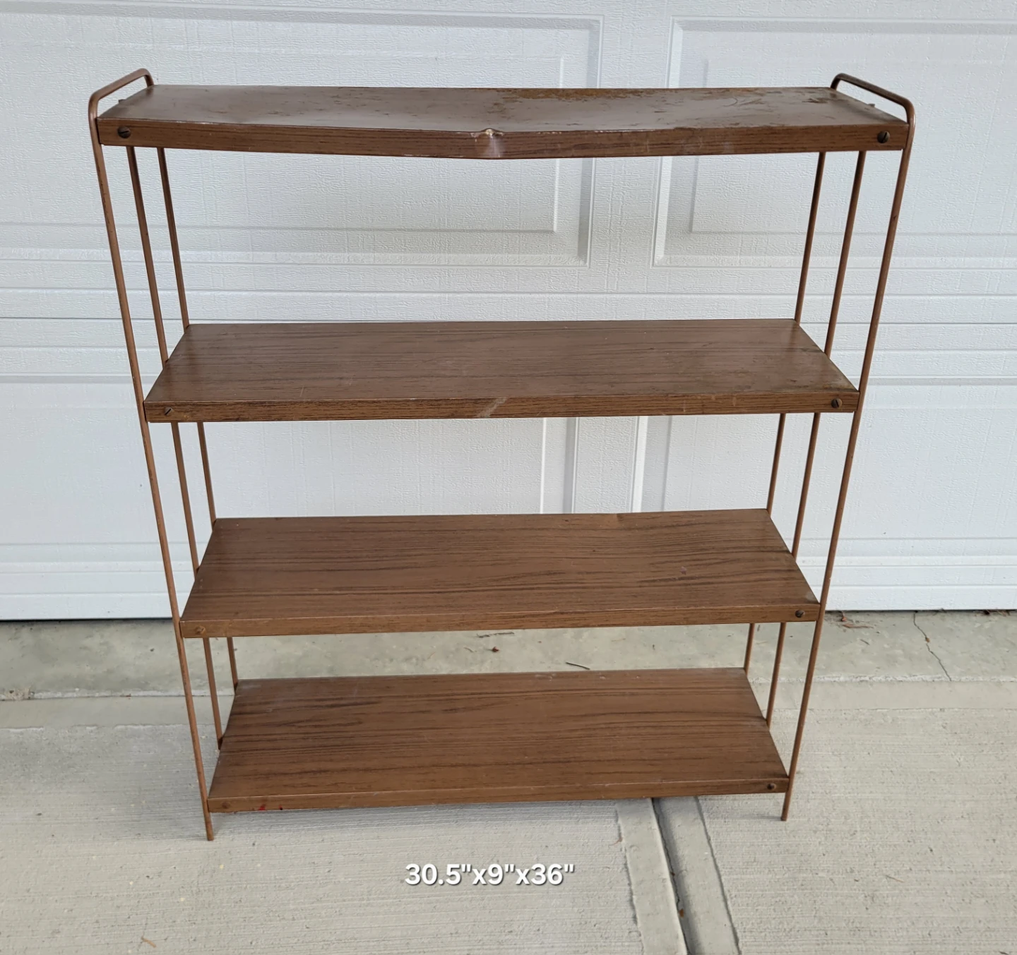 Vintage Mid-Century Metal Four-Tier Shelf / Shelving Unit. - photo 2