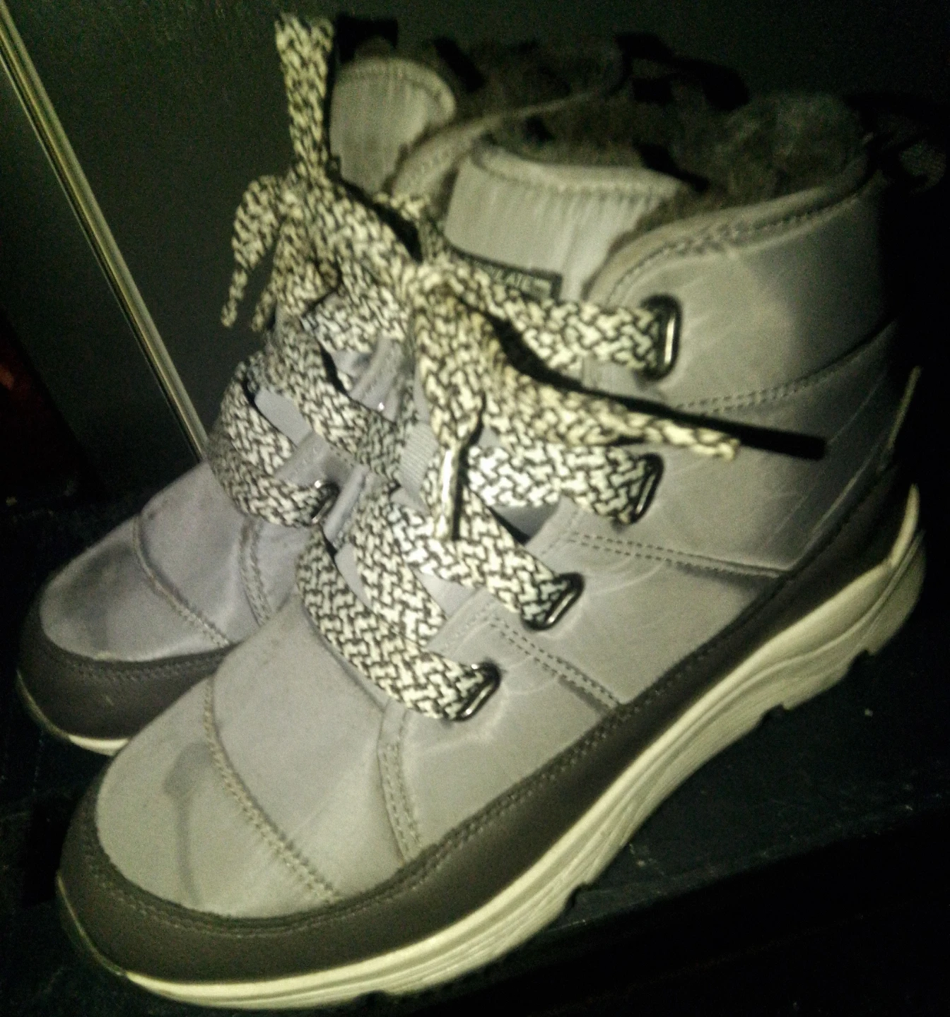 Waterproof Size 8 Grey Winter Snow Joggers with Fur Lining