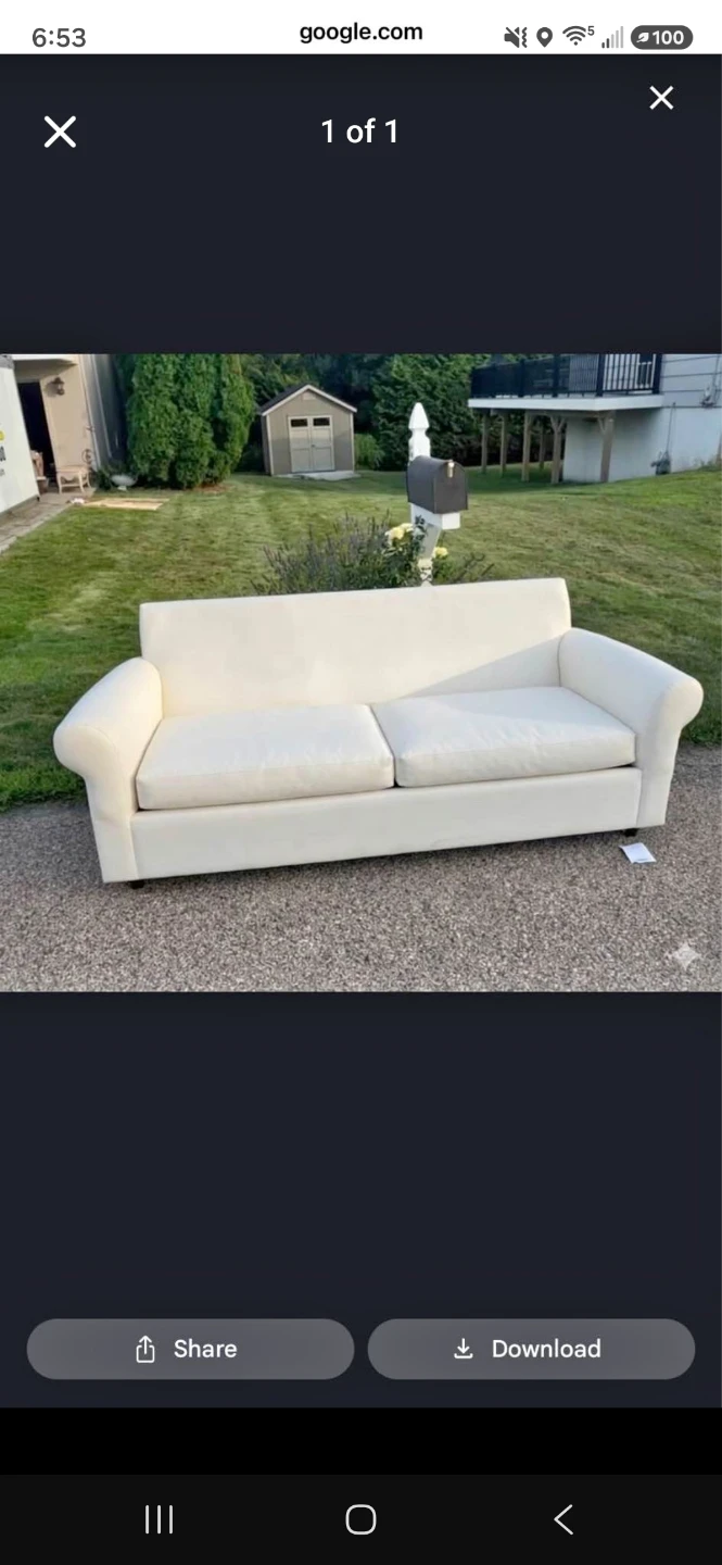 Off-White Three-Seater Sofa