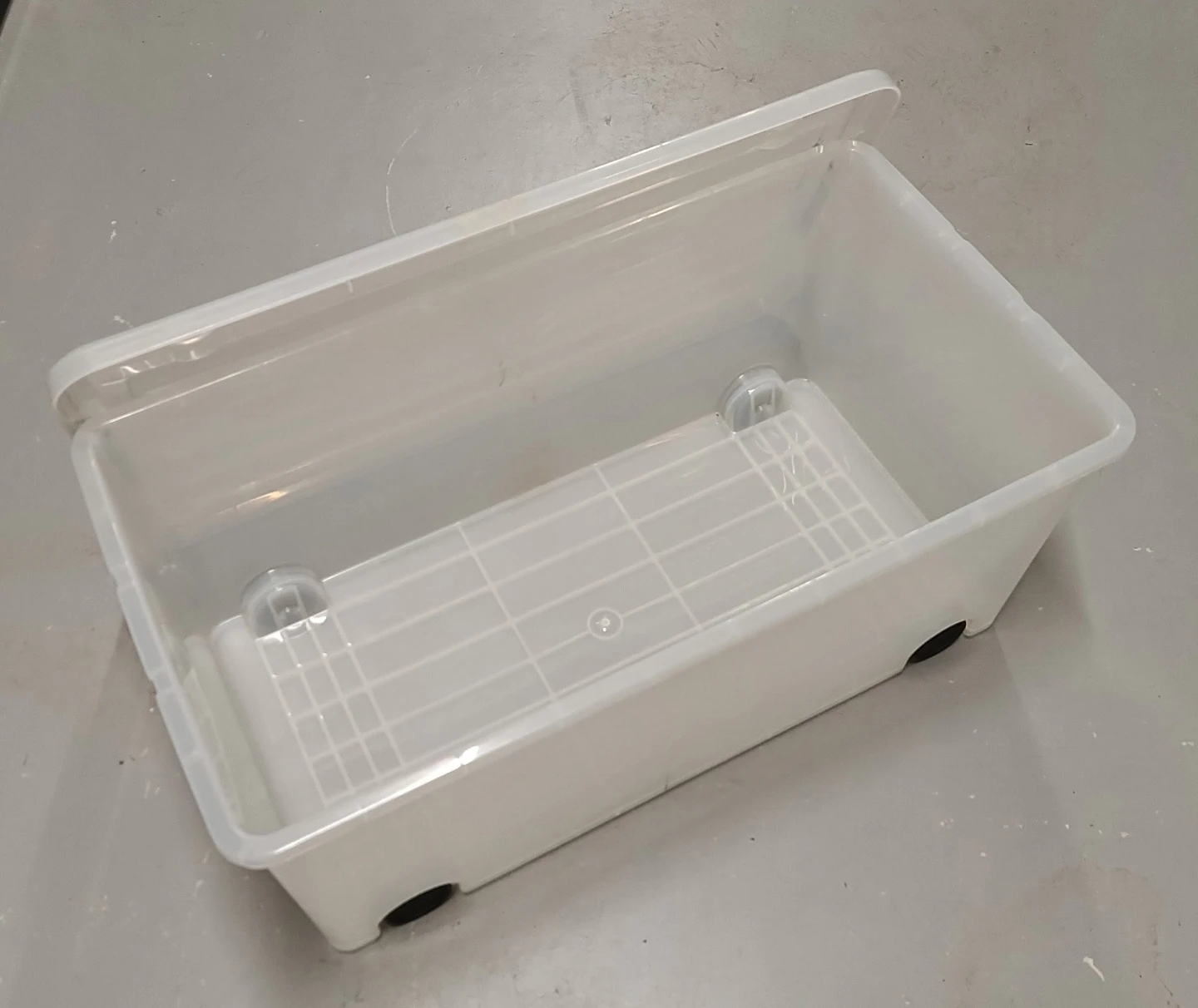 Clear Plastic Storage Bin with Wheels - photo 2