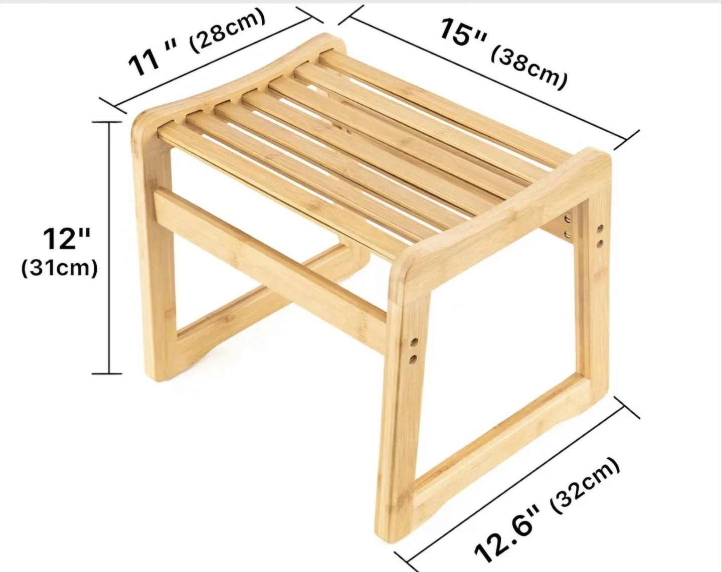 Bamboo Stool Living Room, Bathroom, Shower - photo 5