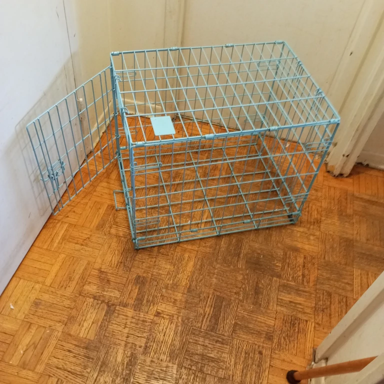 Light blue metal pet crate - photo 2