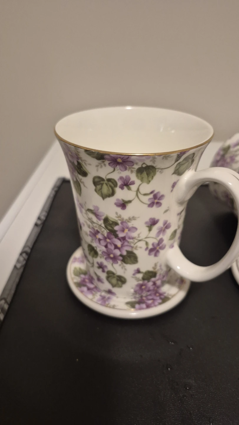 Gracie China Violet Mugs with Lids 🏈 - photo 2