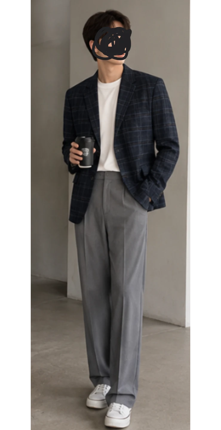 Doppelgänger Men's Plaid Blazer