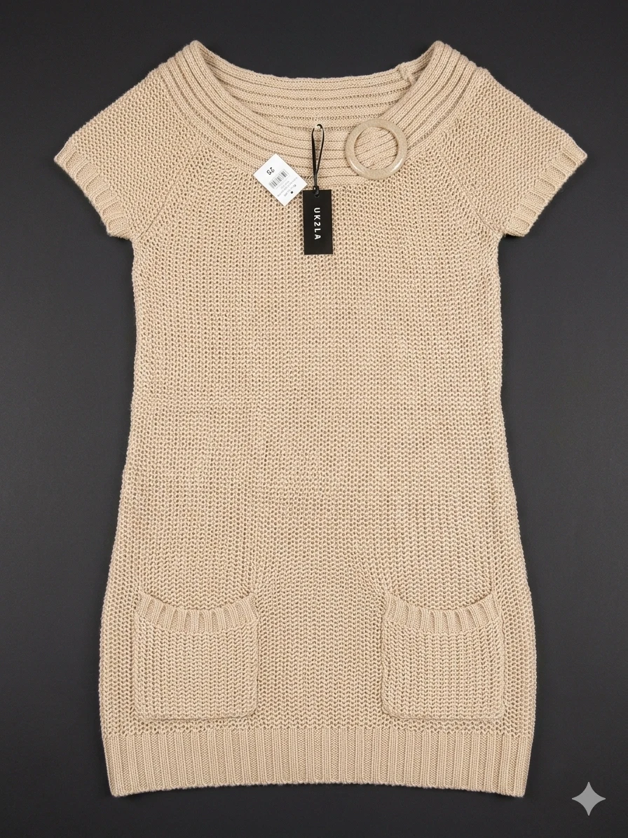 UK2LA Beige Knit Sweater Dress XL - photo 3