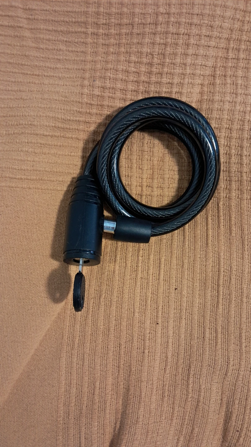 Black Cable Bike Lock with Key