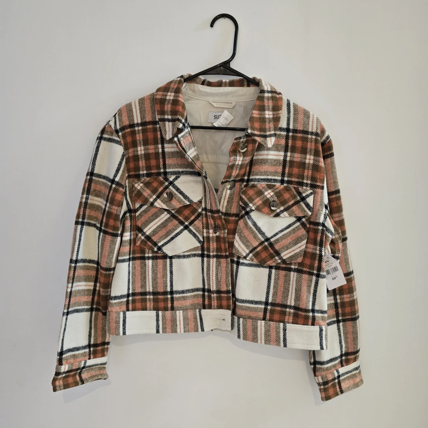 Suzy Shier Plaid Jacket New