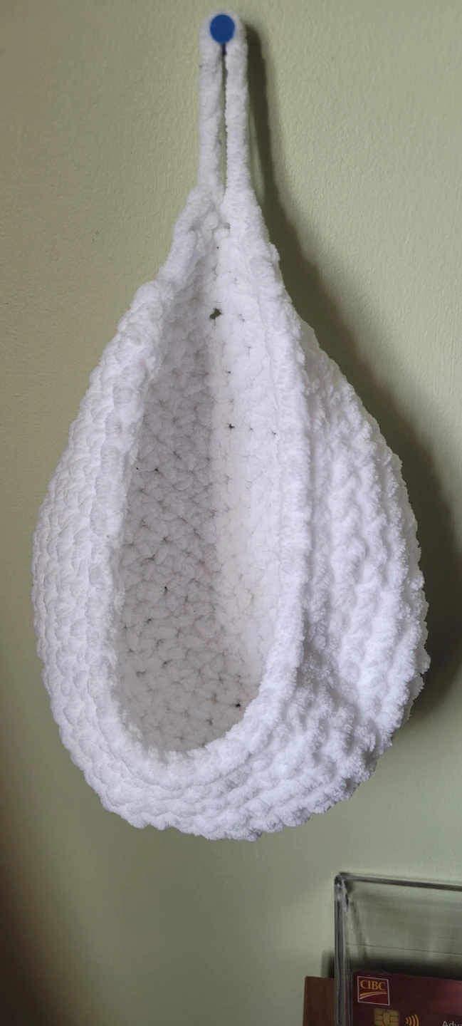 Handmade White Crochet Hanging Basket 🏈