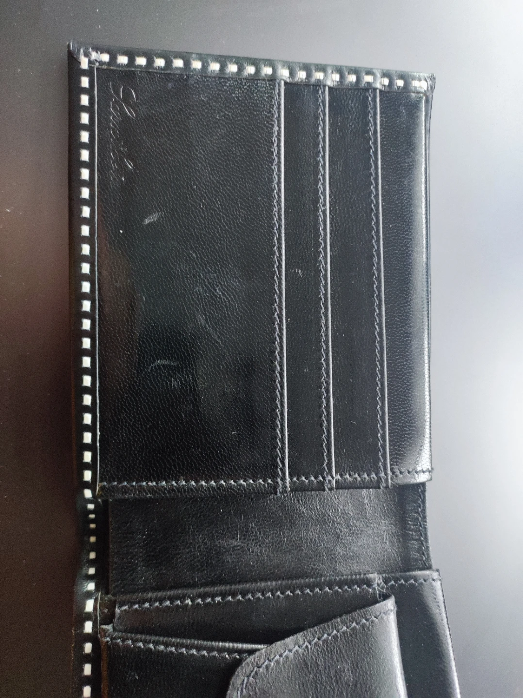 Feather Quill Embroidery Black Leather Wallet - photo 3