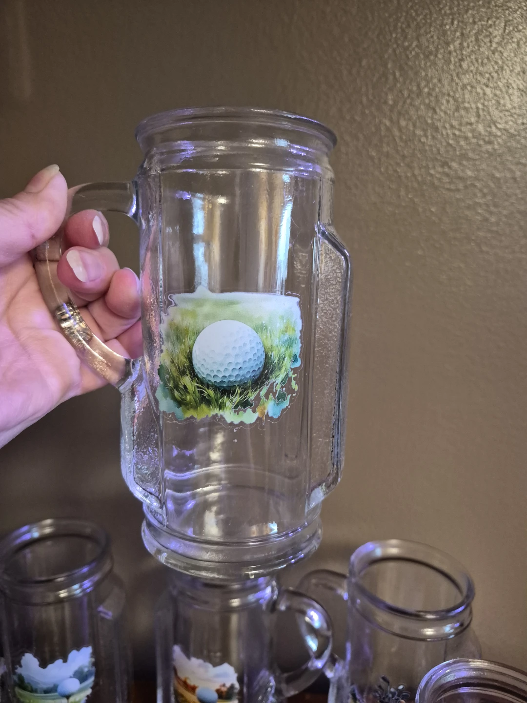 Set of 6 Golf Bag Mugs Steins Clear Glasses - photo 5