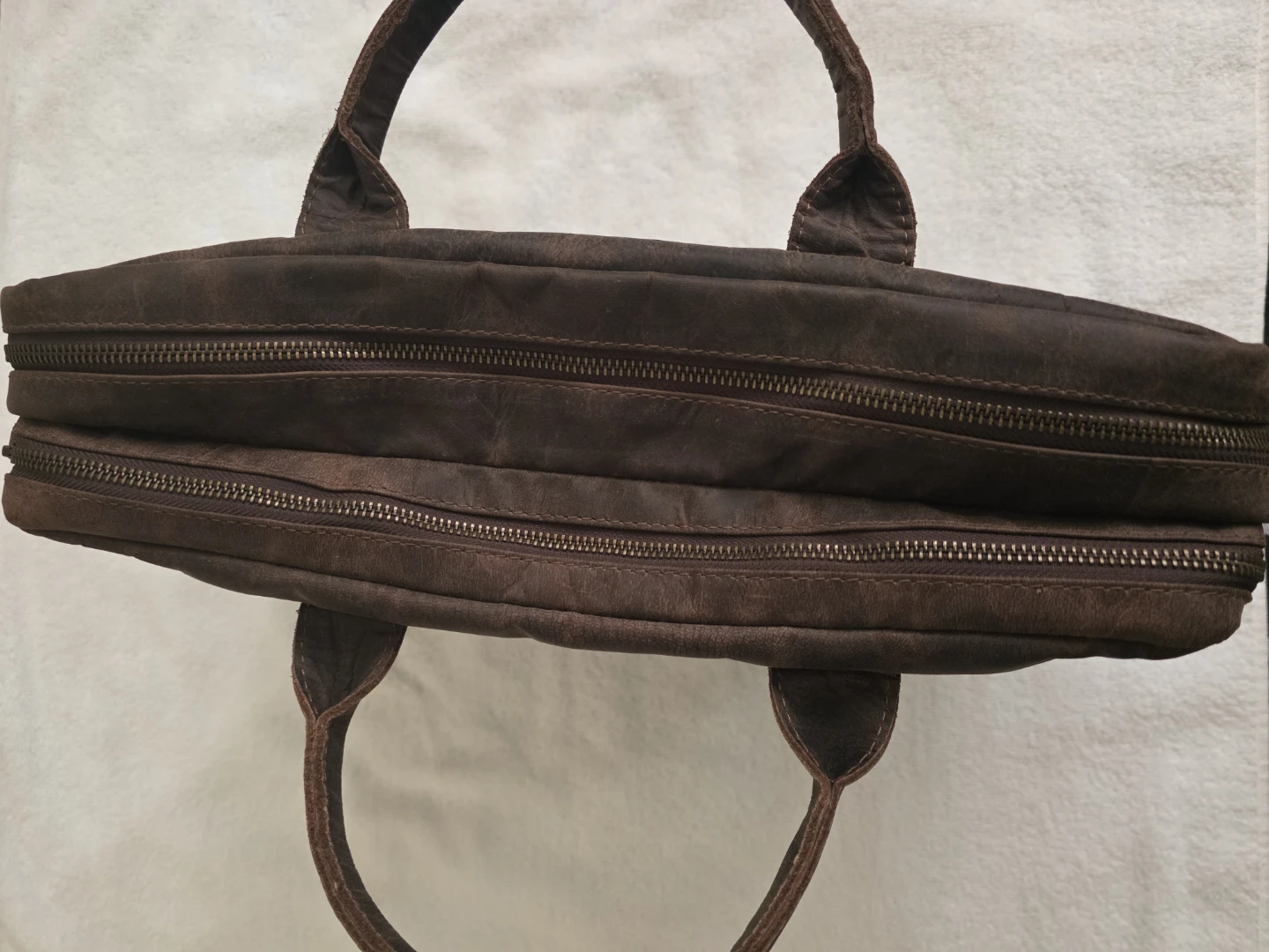 Brown Leather Laptop Briefcase - photo 3