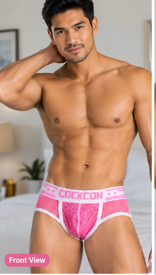 COCKCON Men's Pink Mesh Underwear - photo 3