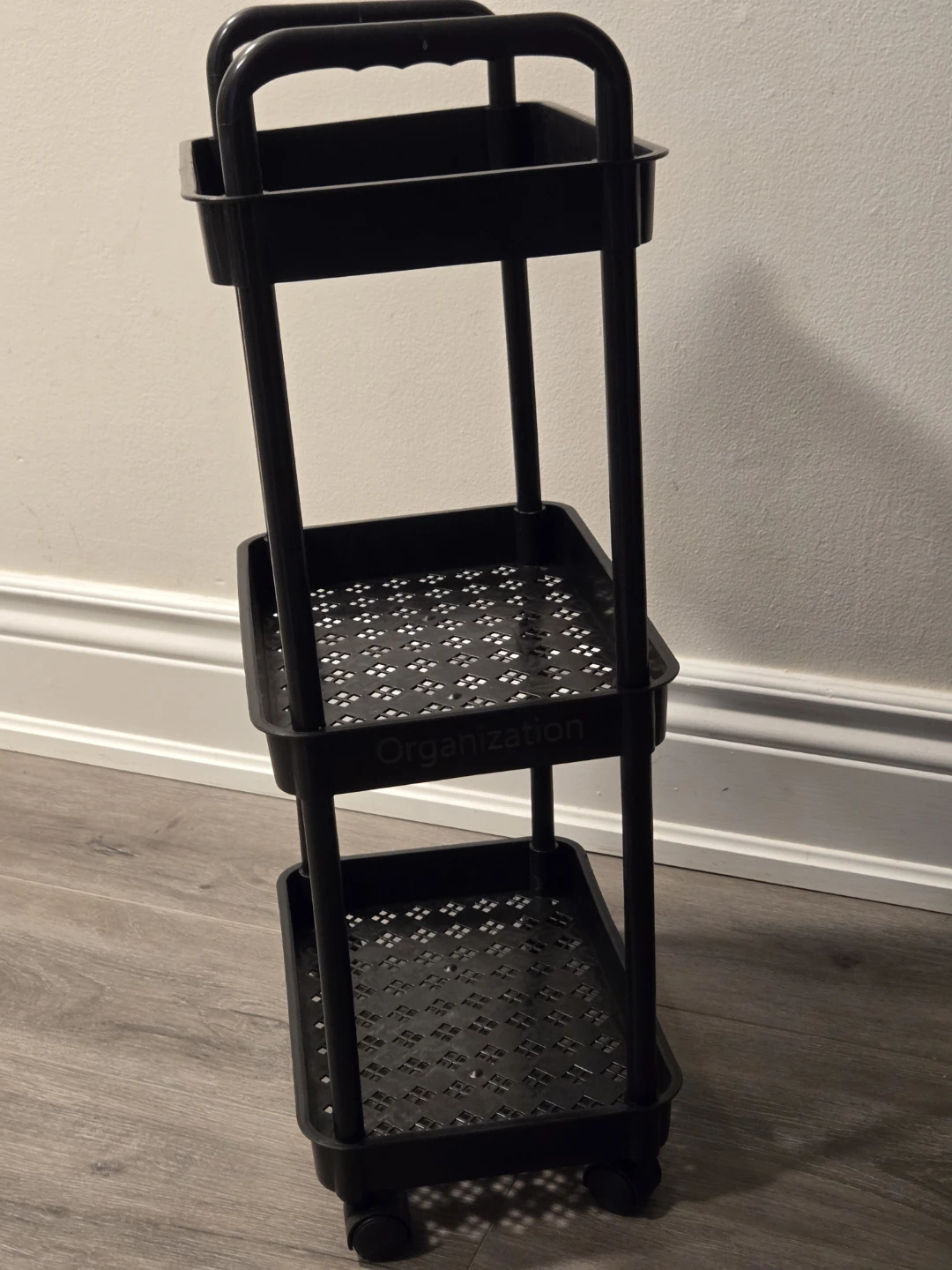 Black 3-Tier Rolling Storage Cart - photo 2
