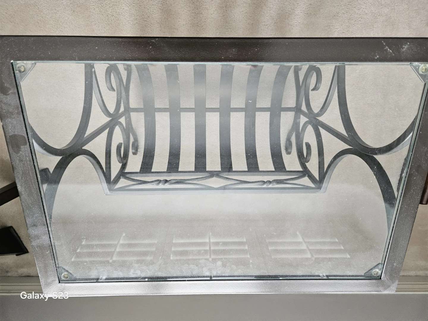 Black Metal End Table with Magazine Rack - photo 3