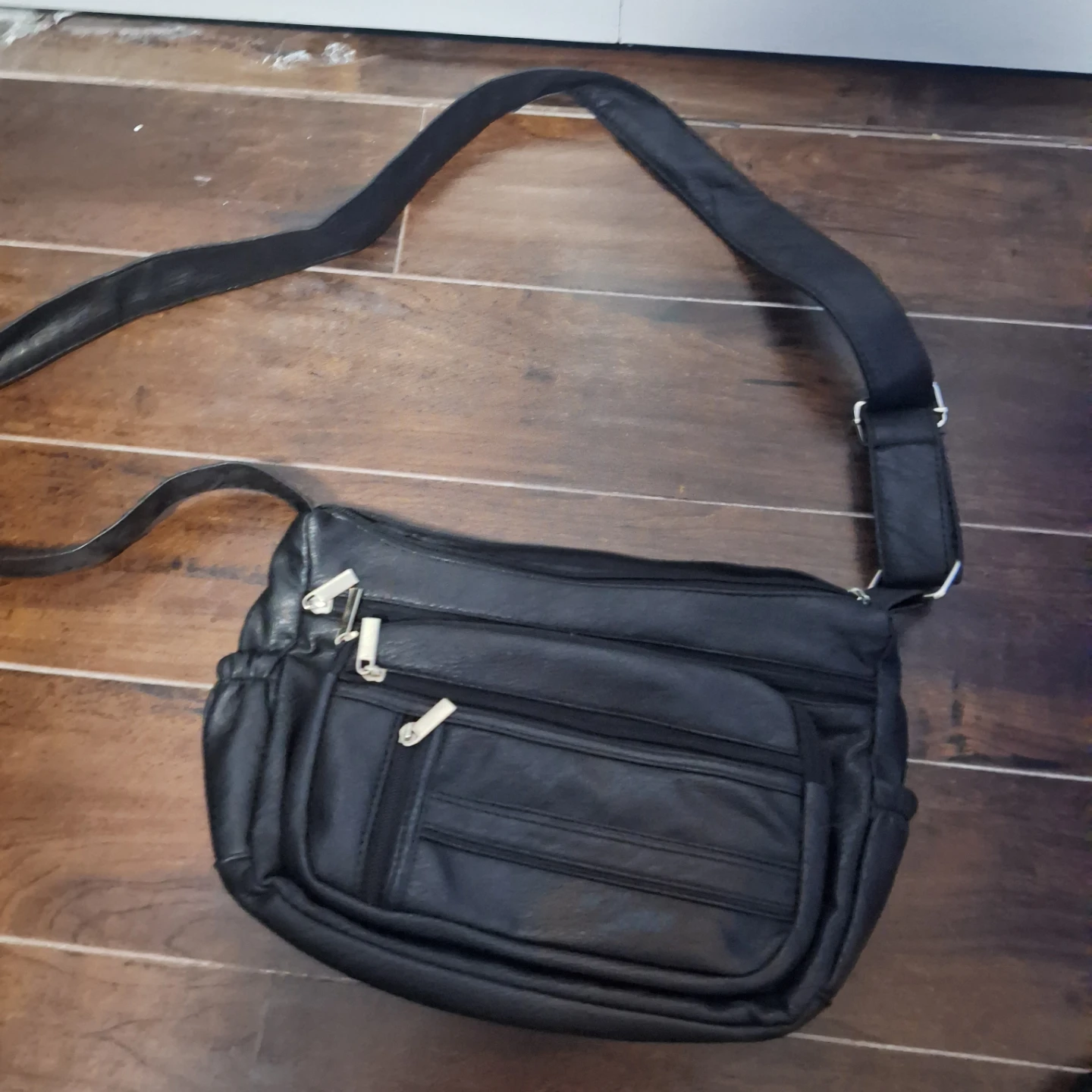 Black Leather Patchwork Shoulder Bag - photo 2