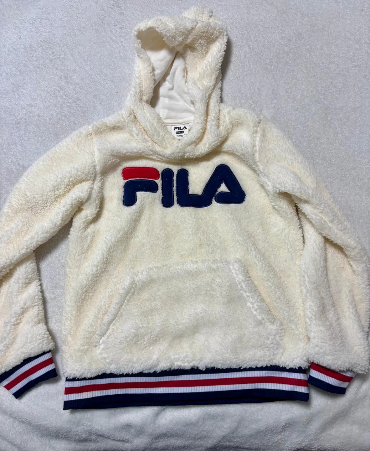 🏈Fila Sherpa Hoodie Cream M