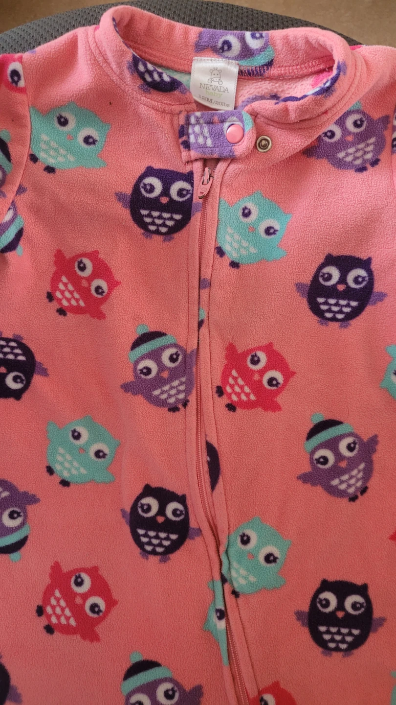 Nevada Baby Owl Print Fleece Sleepsuit - photo 3