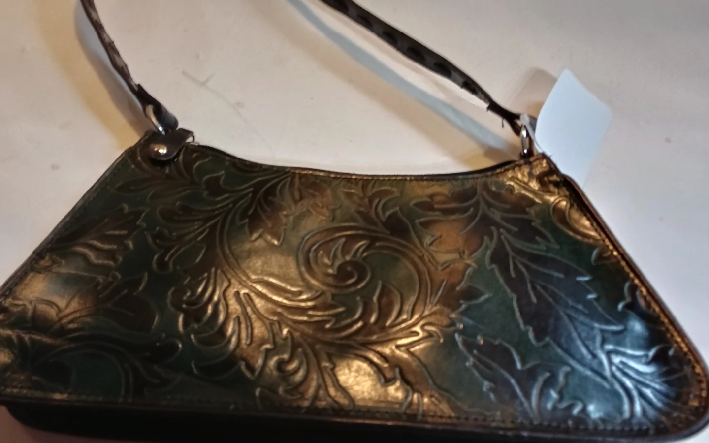 VTG Relic Genuine Tooled Leather Baguette Bag - photo 2