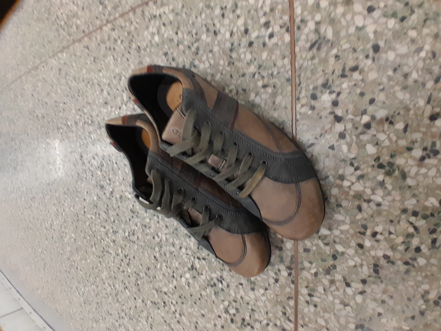 Geox Brown Leather Sneakers Vintage look Men's Size 11 - photo 5