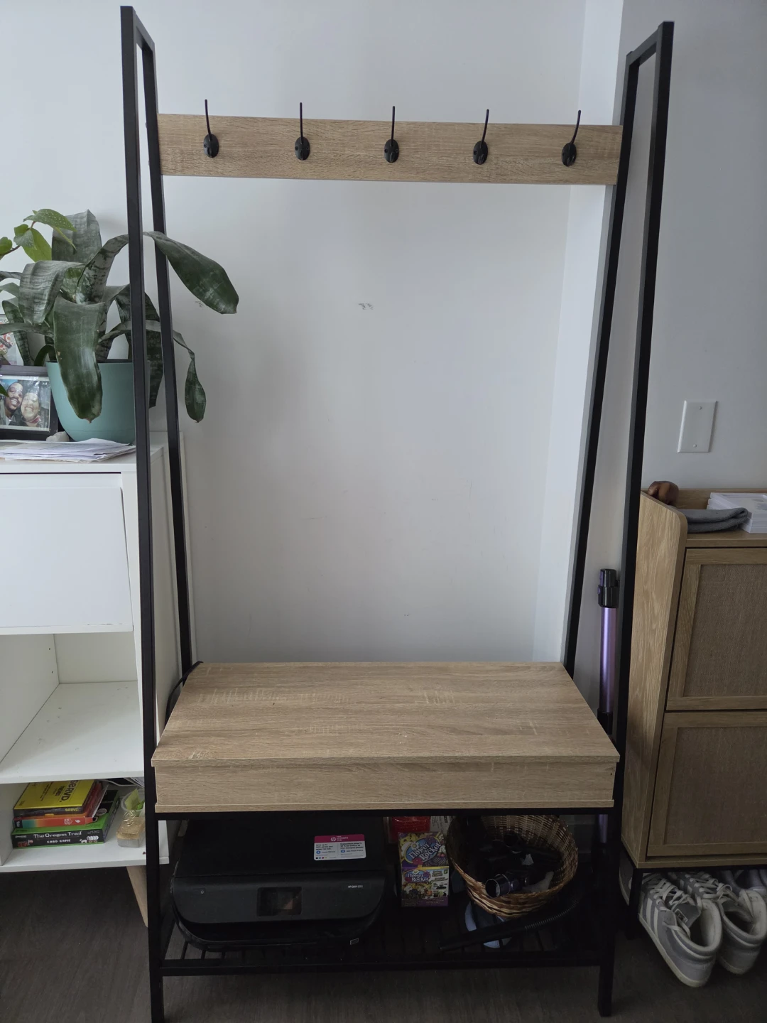Hallway Coat Rack with Storage Bench