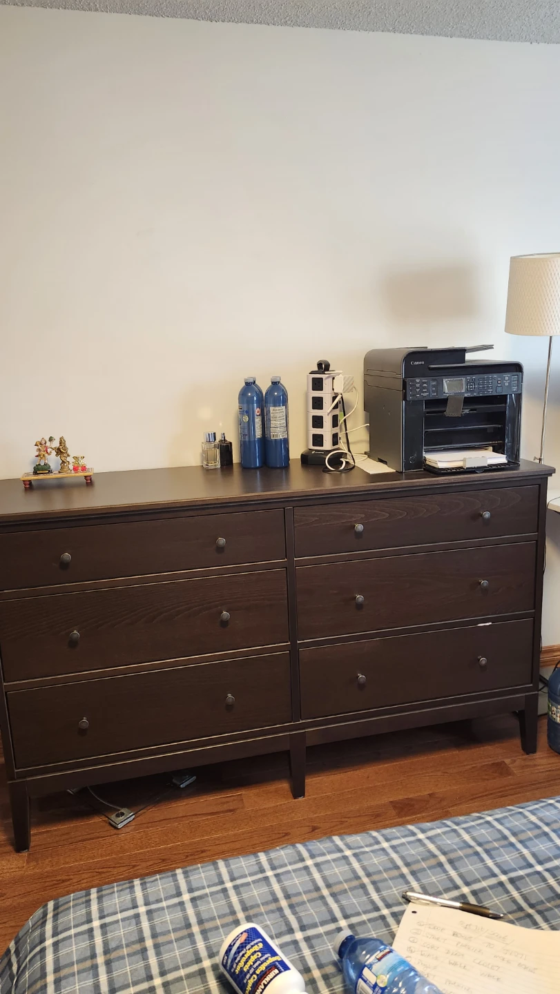 Dark Brown Six-Drawer Dresser