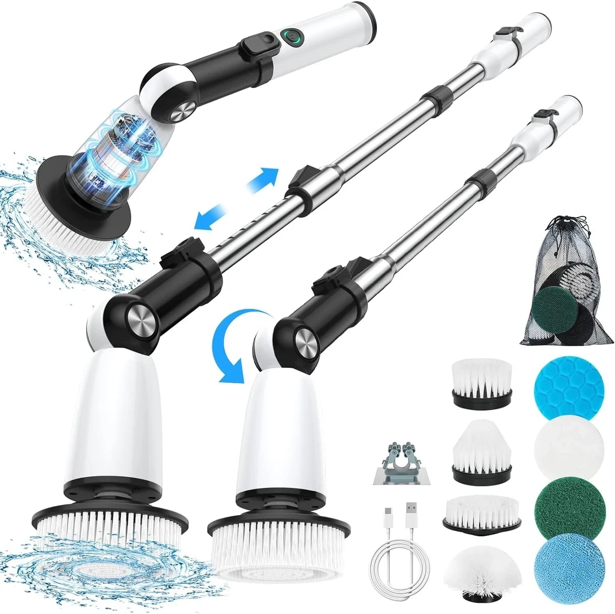 Electric Power Scrubber with Extendable Handle