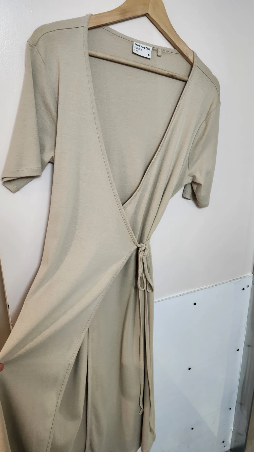 Frank And Oak Beige Wrap Dress