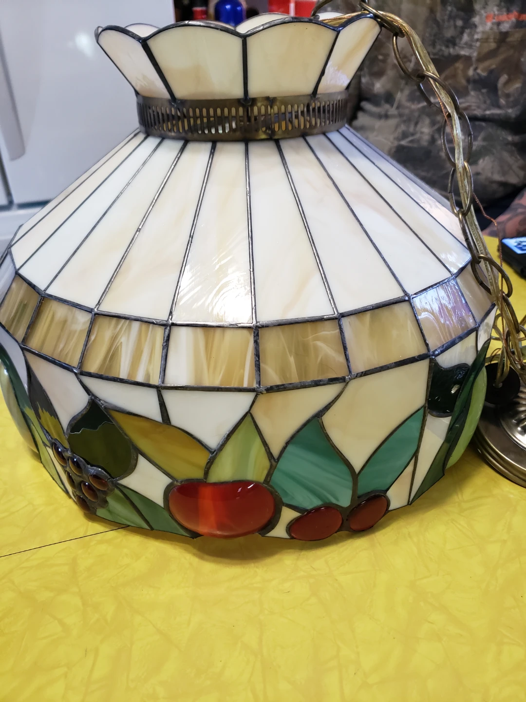 Vintage Stained Glass Pendant Lamp - photo 2