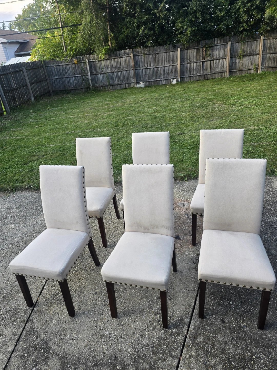 Set of 6 Beige Upholstered Dining  50 per Chairs