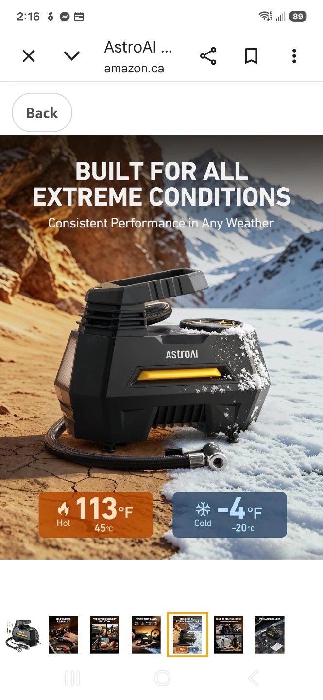 AstroAI AIRUN H1 Portable Tire Inflator
