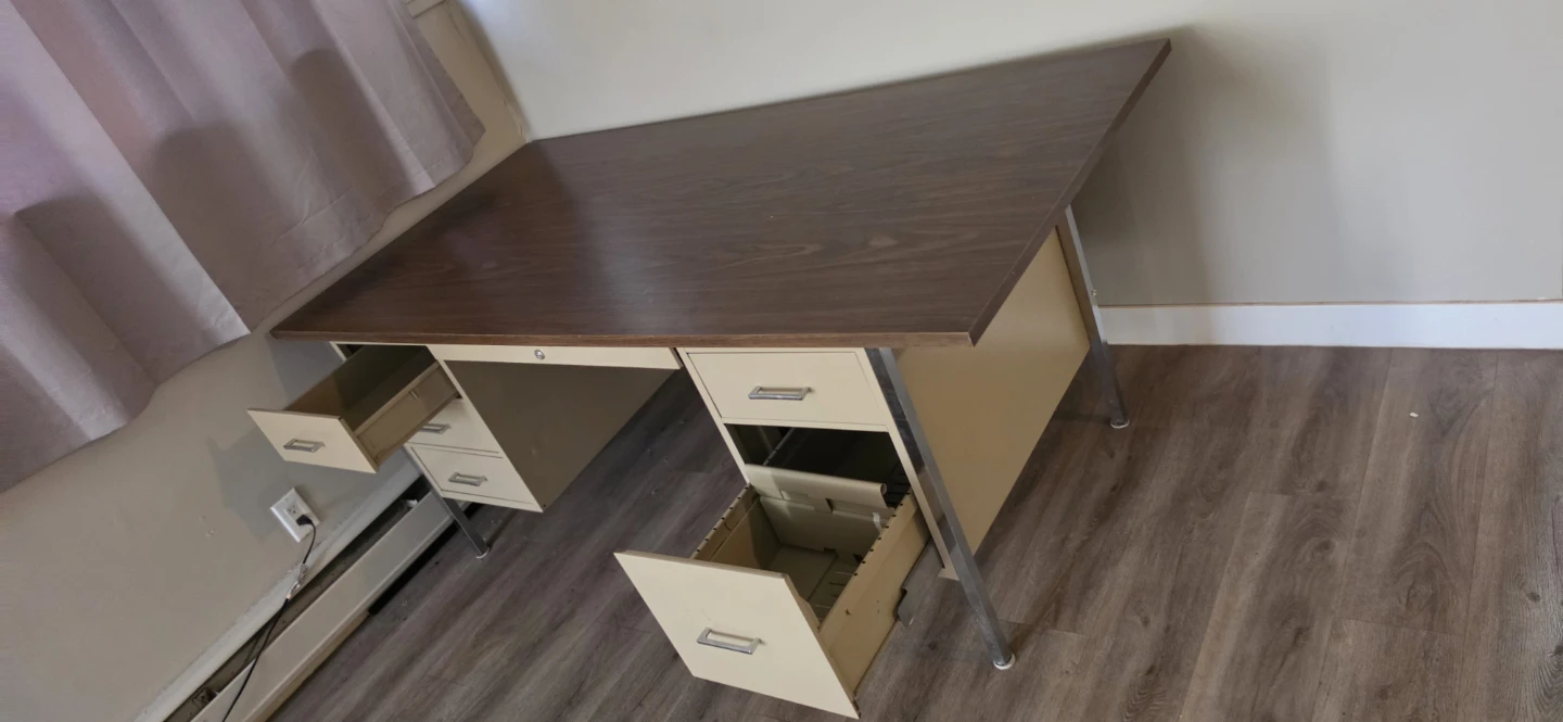 Vintage Metal Office Desk - photo 2