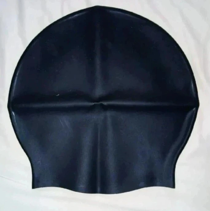 XL Black Silicone Swimming Cap