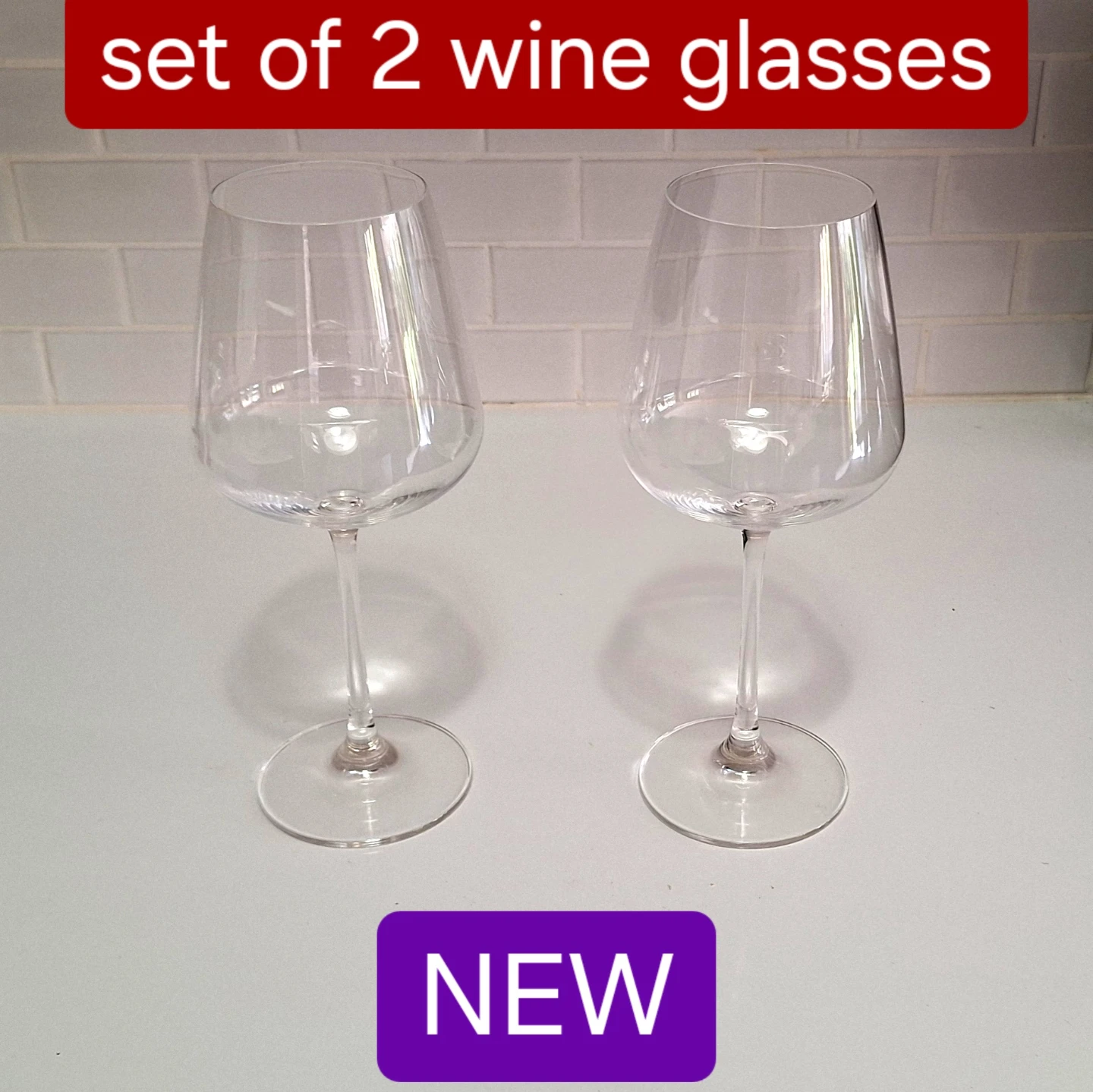 Wine Glasses set of 2 - NEW