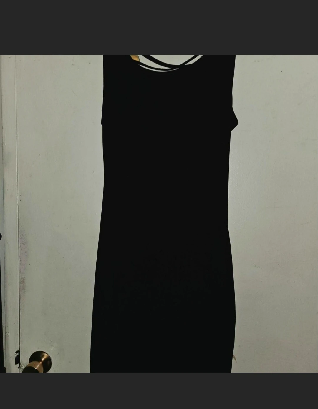 Long Black Dress W/ Cascading Back Straps in a Ladies L