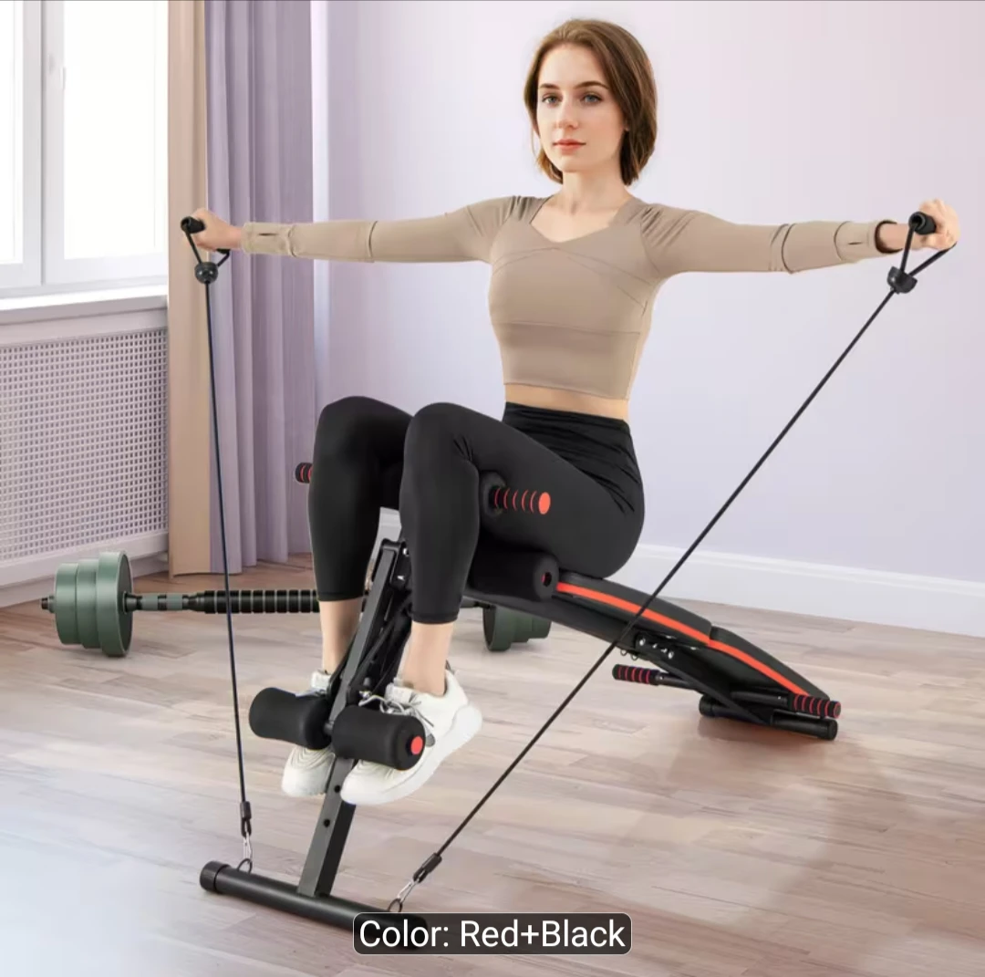 7 in 1 Folding Sit-up Bench with Resistance Bands