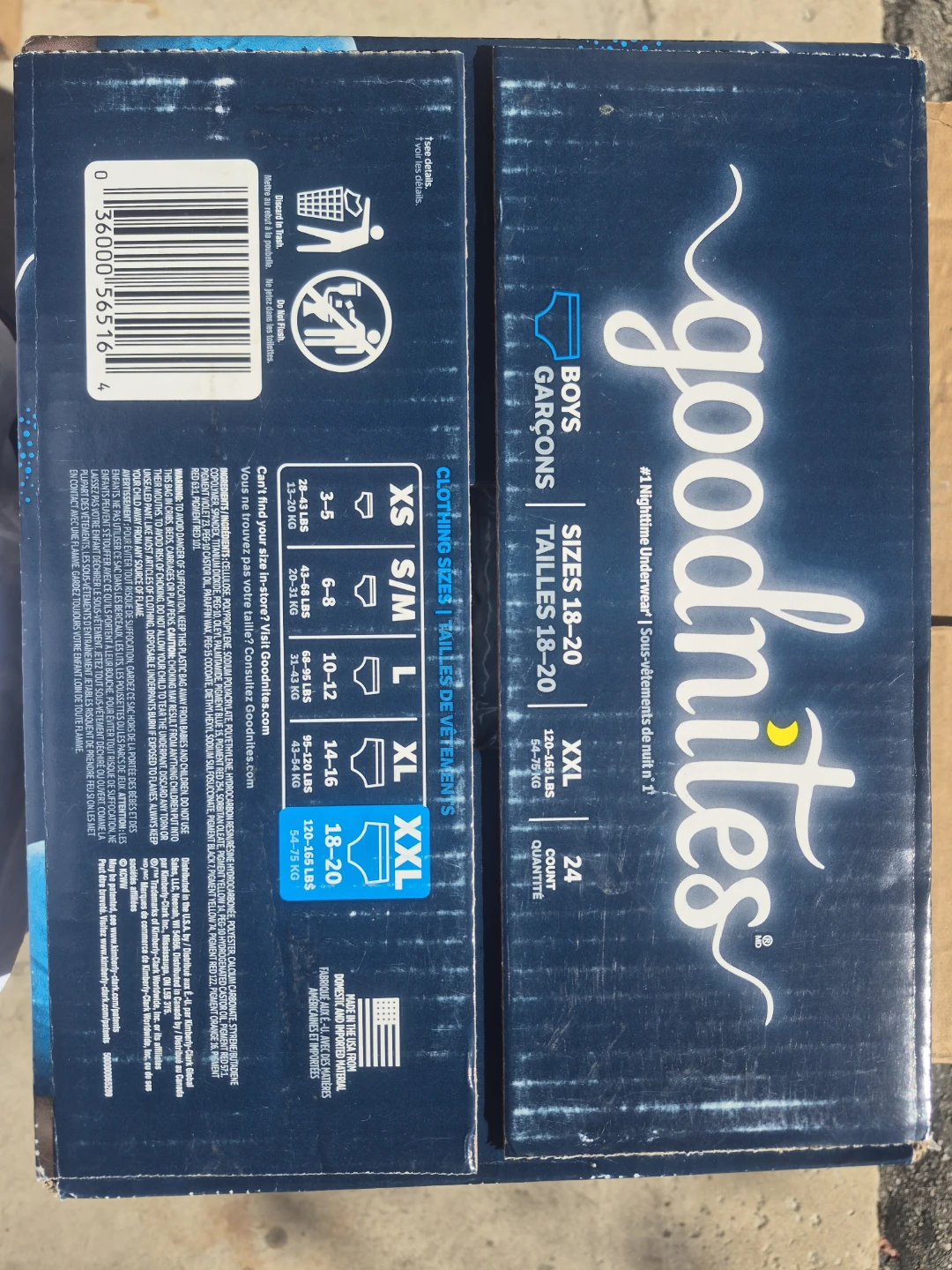 Goodnites Boys Nighttime Underwear XXL 24 Count