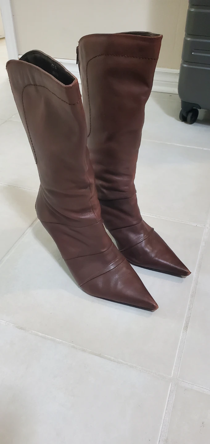Brown Leather Heeled Boots - photo 2