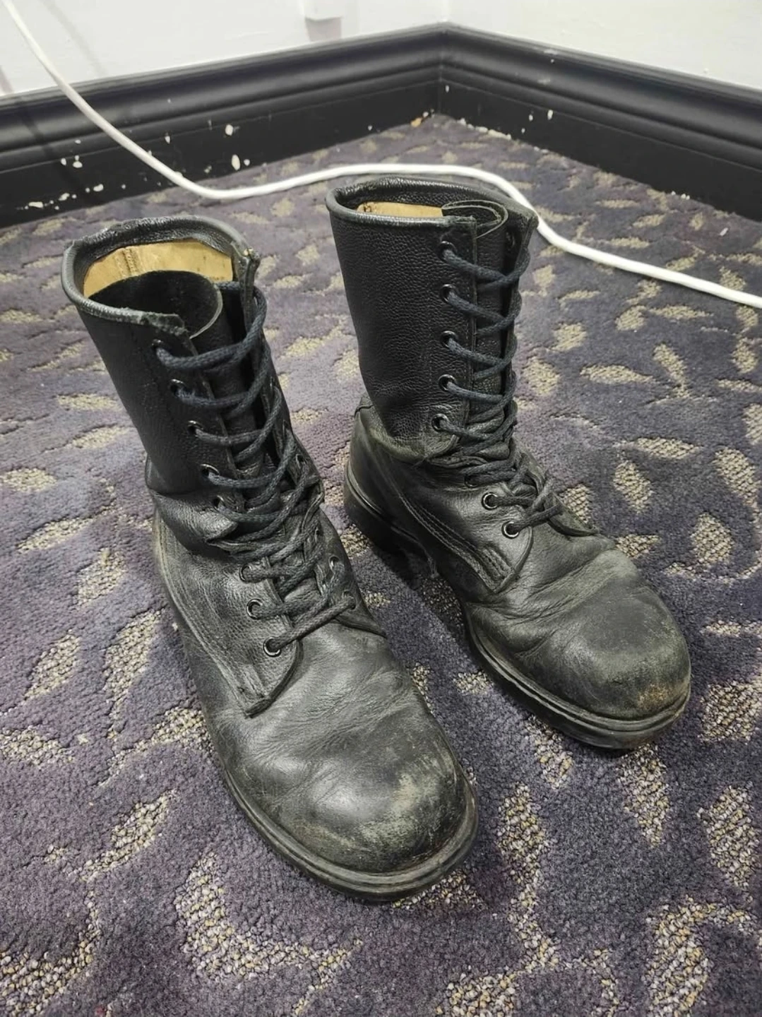 Black Leather Military Boots - photo 2