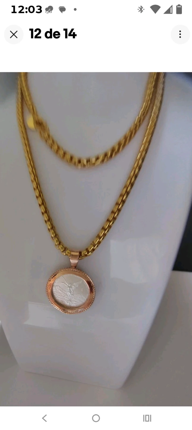 Collar chapado de oro con moneda libertad de México - photo 4