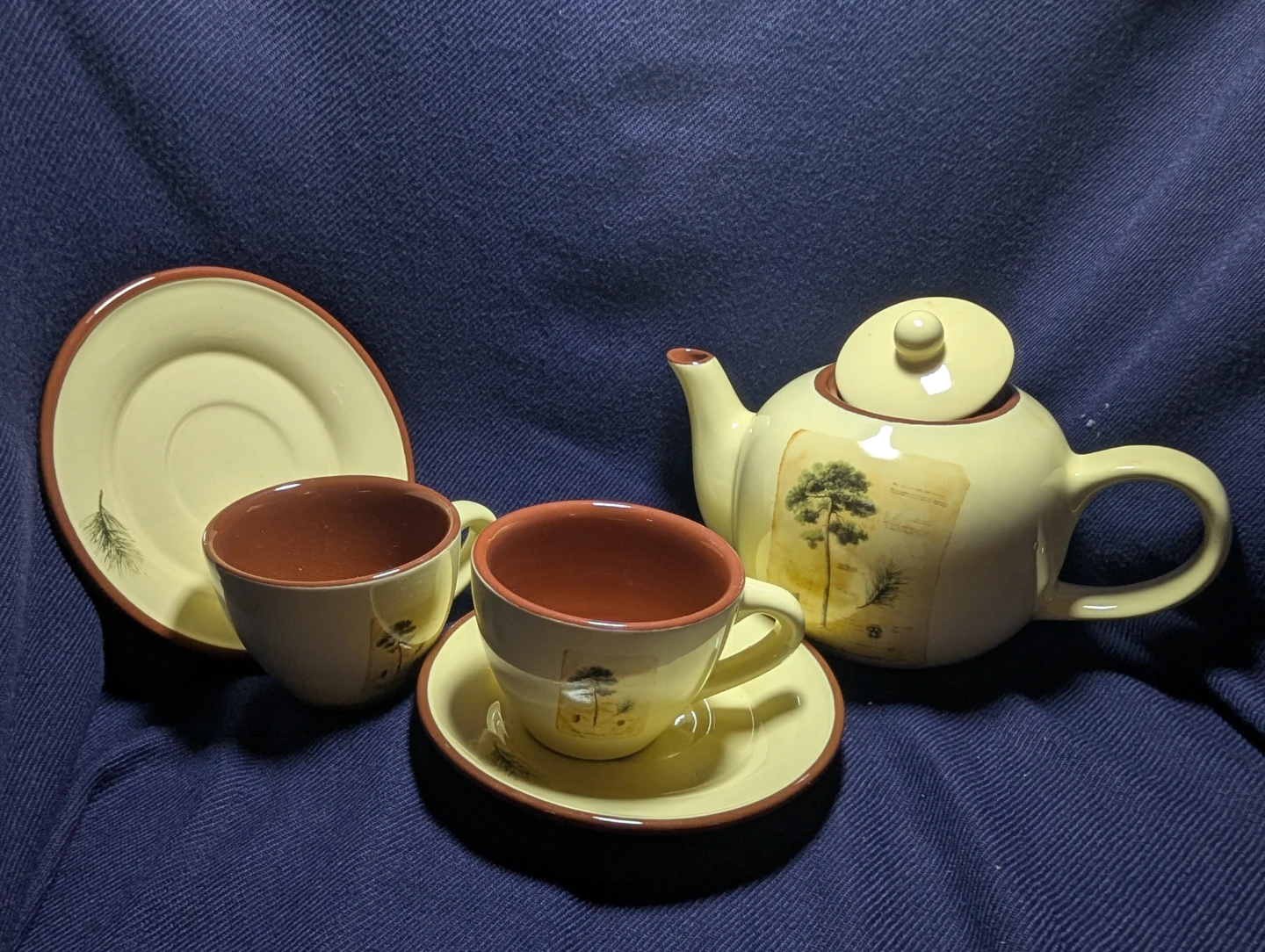 Artisan-Inspired Ceramic Tea Set for Two | Botanical Design - photo 4