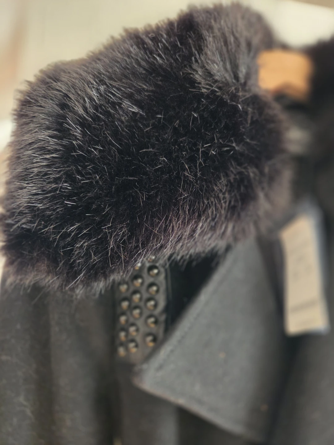 bebe Studded Wool Coat Black XS - photo 2