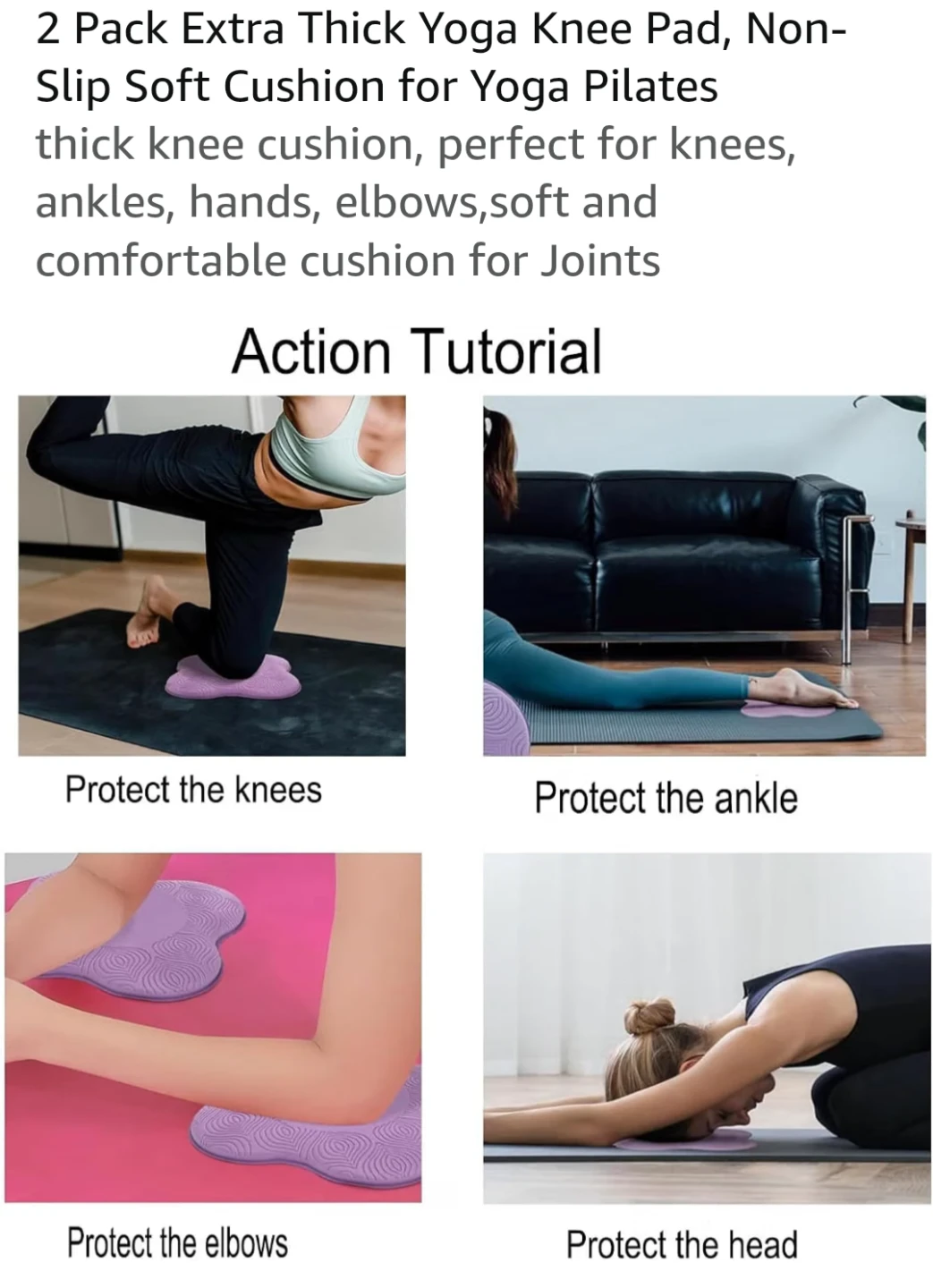 2 Pack Extra Thick Yoga Knee Pad 💜 - photo 3