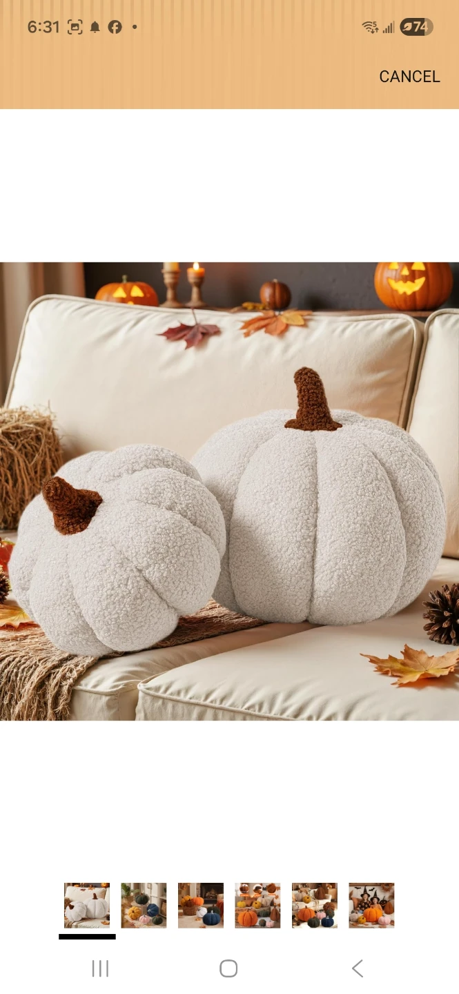Sherpa Pumpkin Throw Pillow - White