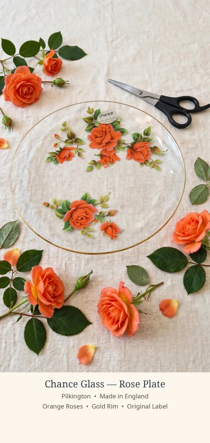 Chance Glass Rose Plate