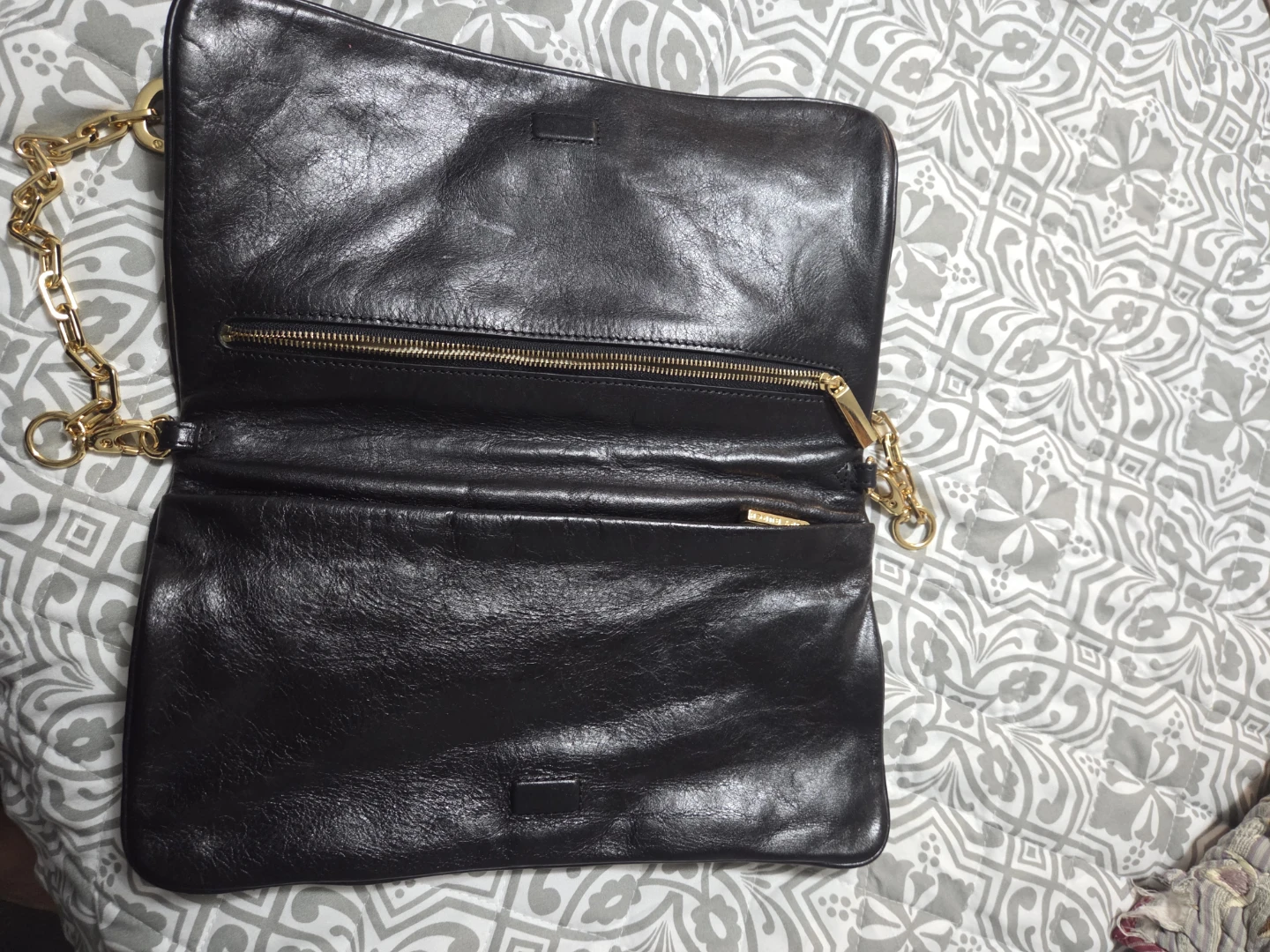 Tory Burch black leather clutch bag - photo 4