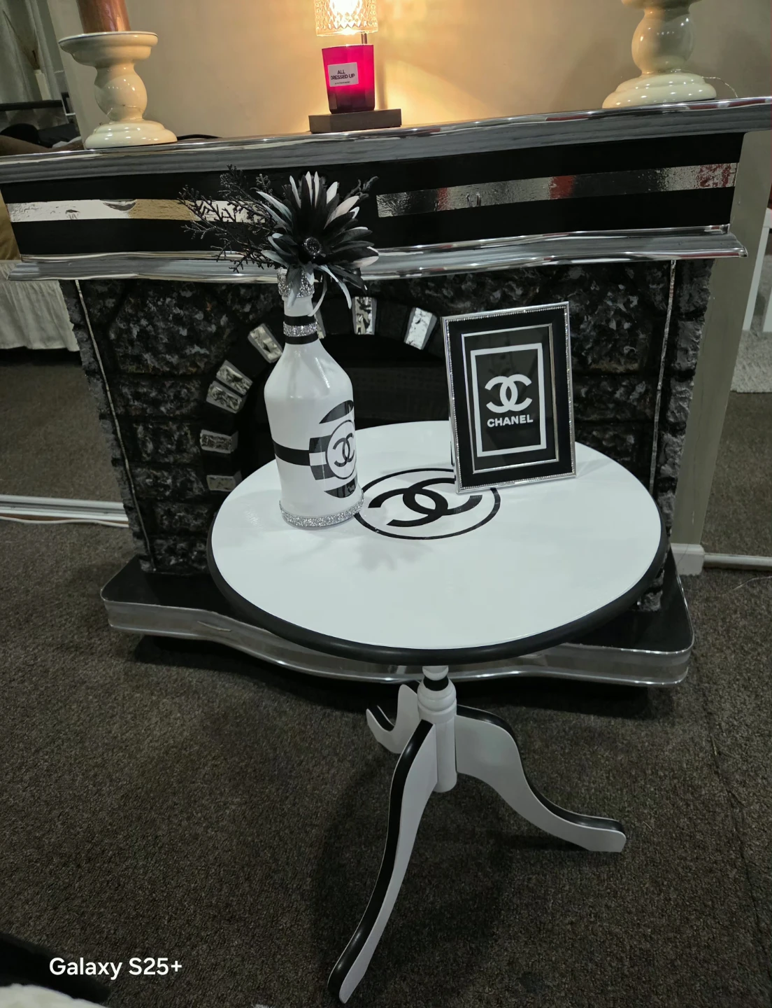 Black and White Decorative Accent Table
