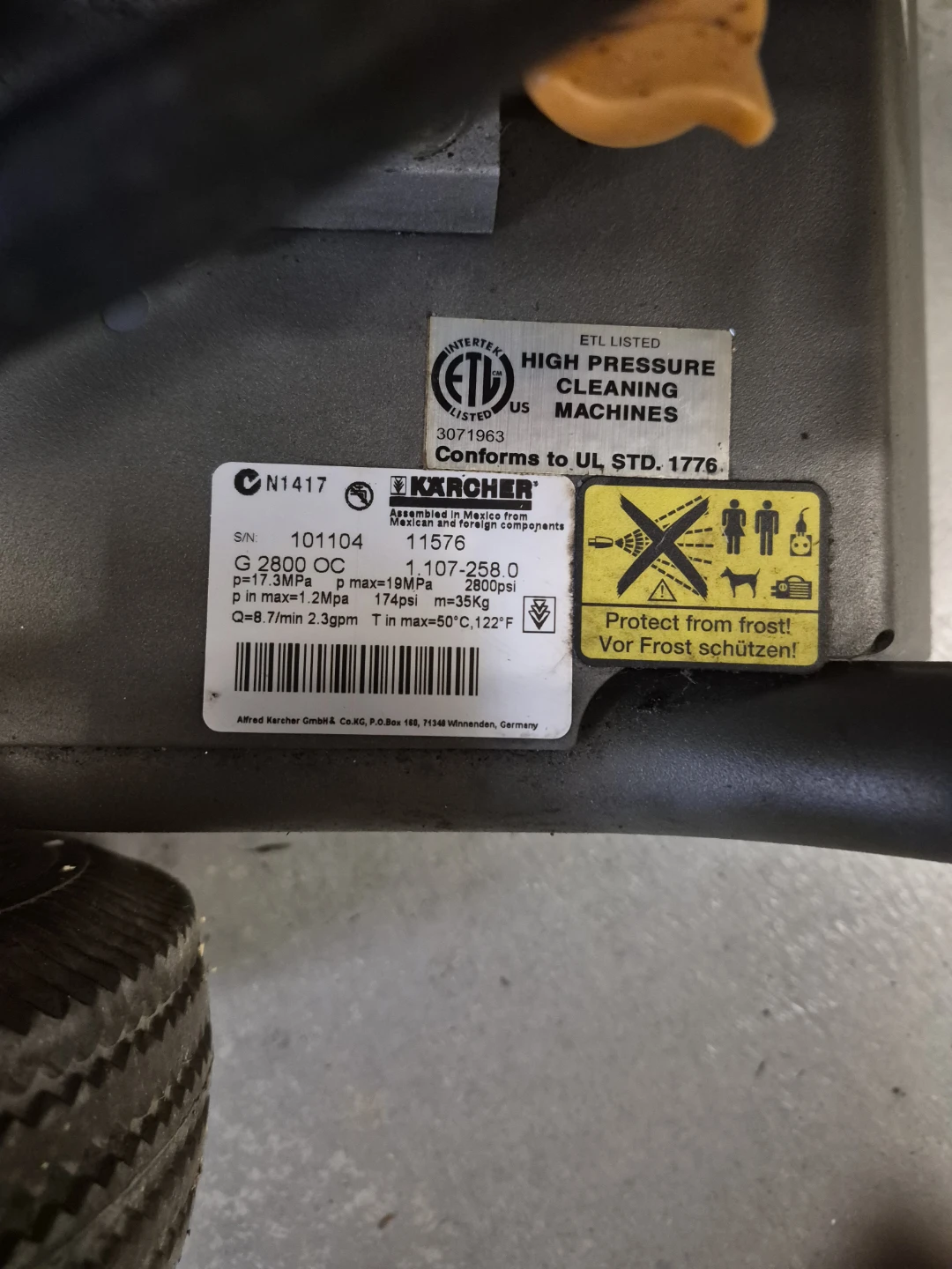 Karcher Pressure Washer G2800 OC.Runs great - photo 3