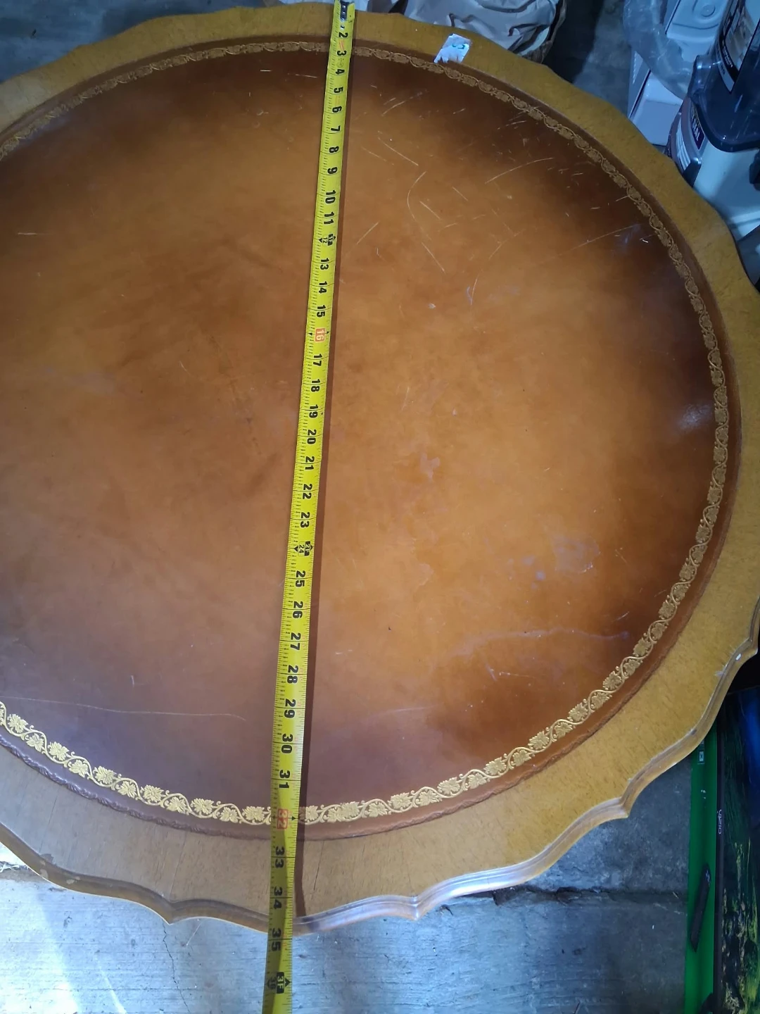 Vintage Round Wood Coffee Table - photo 2