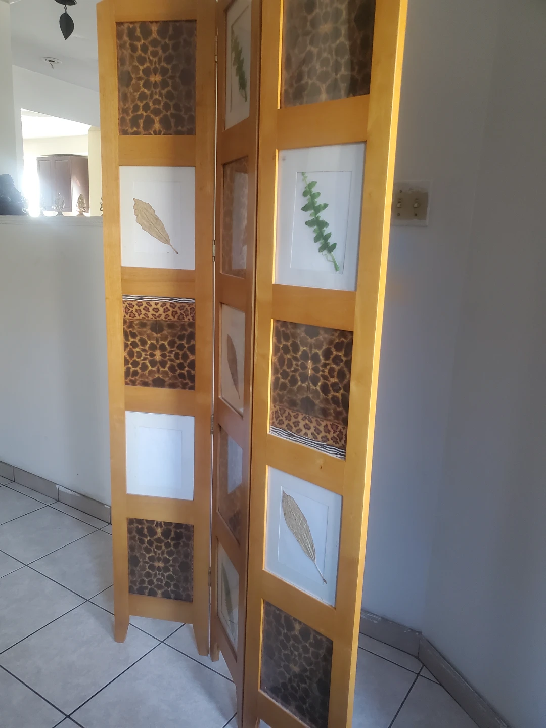 Three-Panel Decorative Wood Room Divider